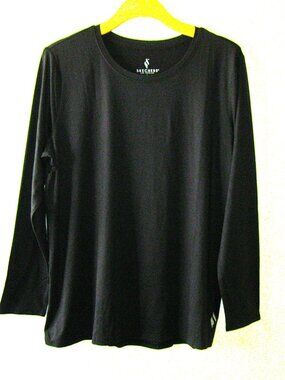 SKECHERS Women's GoWalk Active Long Sleeve top, black (L) (1611L)